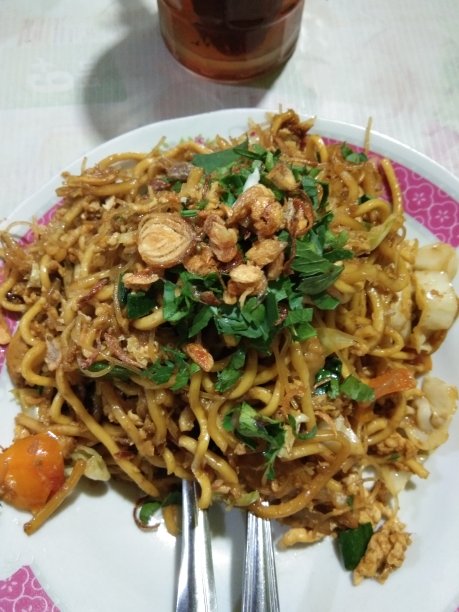 这是印度尼西亚的一种美食，上面撒有芹菜图片下载