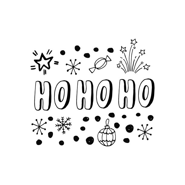 可爱的新年和圣诞节的字母。手绘矢量插图。冬季元素的贺卡，海报，贴纸和季节性设计。图片下载