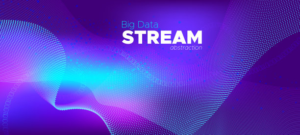 科学可视化。矩阵数据流。紫罗兰色的图片下载