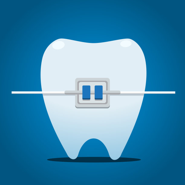 带金属支架的牙齿。孤立的矢量图图片下载