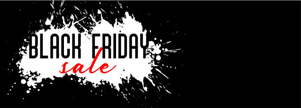 黑色星期五的销售横幅上溅满了白色墨水图片下载