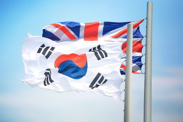 韩国和英国的国旗图片下载
