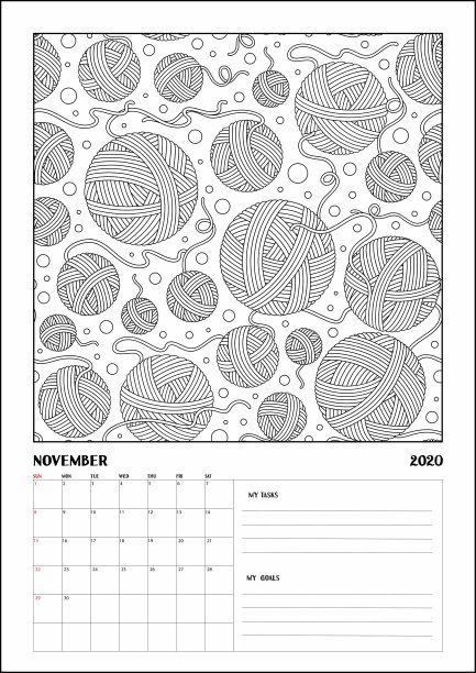 2020 Antisterss日历计划，涂鸦着色书图片下载