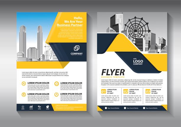 宣传册设计，涵盖现代布局，年度报告，海报，传单A4彩色三角形，几何形状的科技，科学，市场与灯光背景图片下载