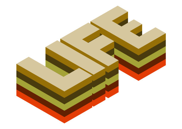 生命字等距三维渲染孤立背景图片下载