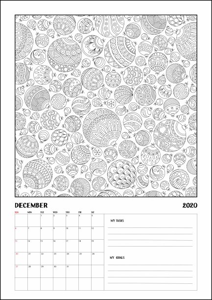 2020 Antisterss日历计划，涂鸦着色书图片下载