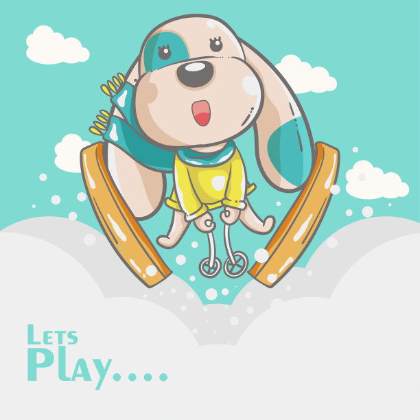 可爱的狗天空插图图片下载