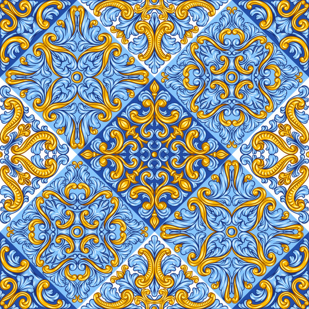 葡萄牙阿祖莱霍瓷砖图案。图片下载