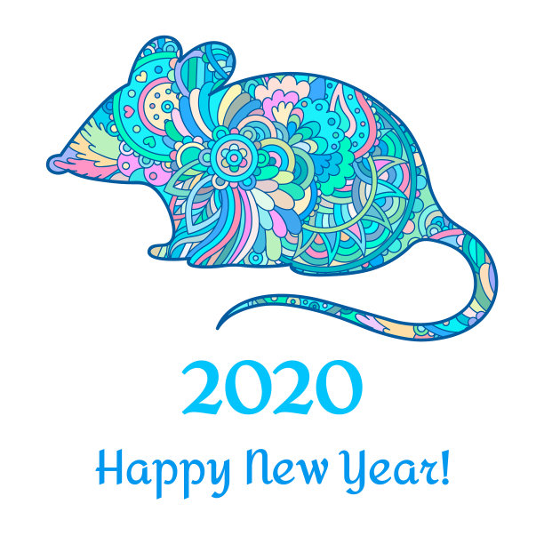 黑白相间的装饰鼠标。图片下载