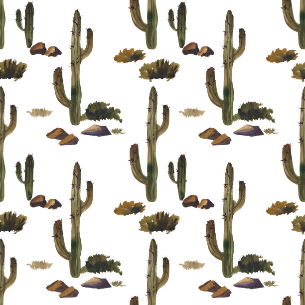 水彩羊驼野生羊驼无缝图案。喇嘛是南美的象征。可爱快乐的羊驼手绘插画创意绘画背景图片下载