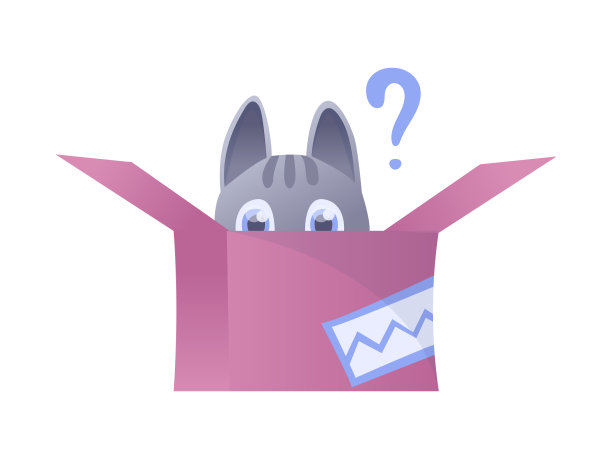 基蒂矢量插图。家猫的位置和活动。猫躲在纸板箱里图片下载