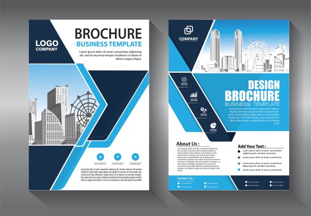 宣传册设计，涵盖现代布局，年度报告，海报，传单A4彩色三角形，几何形状的科技，科学，市场与灯光背景图片下载