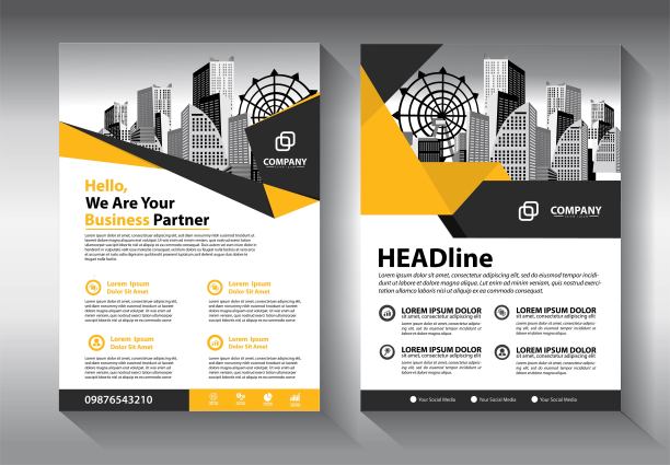 宣传册设计，涵盖现代布局，年度报告，海报，传单A4彩色三角形，几何形状的科技，科学，市场与灯光背景图片下载