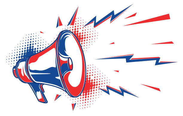 喊着扩音器广告装饰标志图片下载