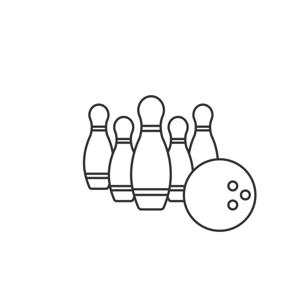 保龄球线图标黑色简单标志图片下载