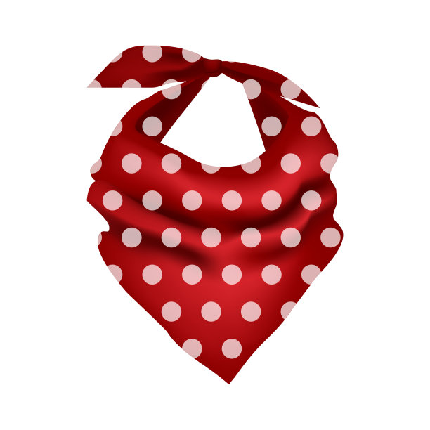 逼真详细的3d红脖子围巾。向量图片下载