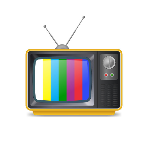 逼真详细的3d复古电视与天线。向量图片下载