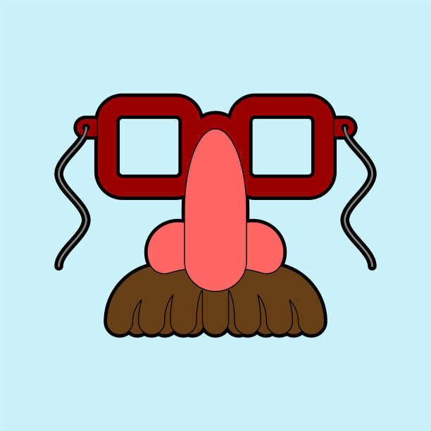 眼镜、鼻子和胡子：愚人节面具图片下载