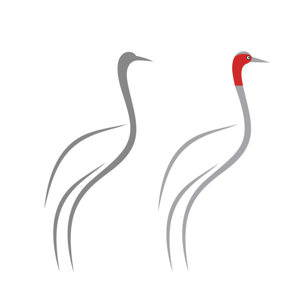 起重机的标志。孤立的起重机在白色背景。鸟图片下载