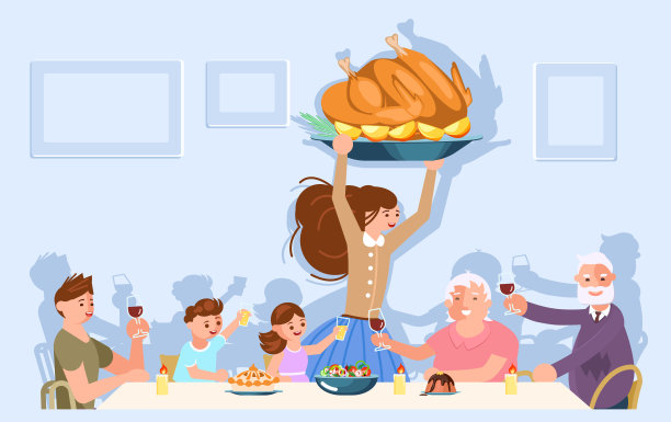 感恩节家庭晚餐图片下载
