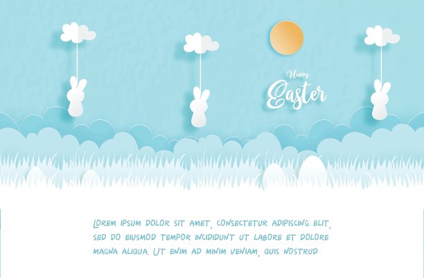 复活节卡片和可爱的兔子复活节蛋图片下载