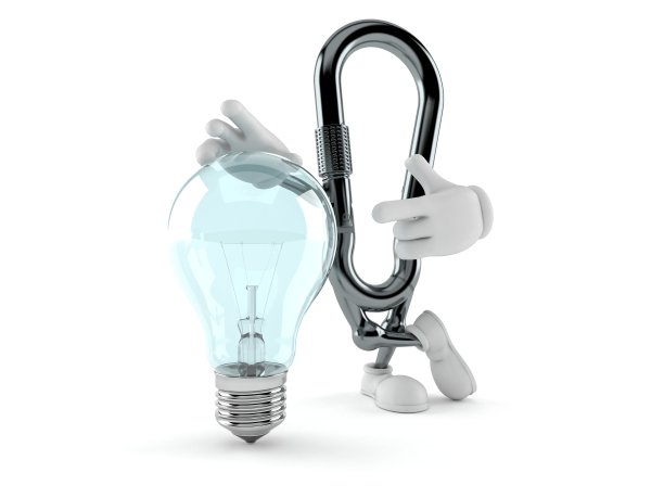 带电灯泡的锁扣图片下载