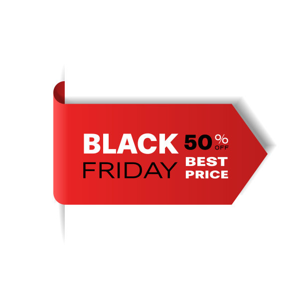 特价促销促销营销黑色星期五假日购物概念红色五折折扣标签象征广告活动在零售图片下载