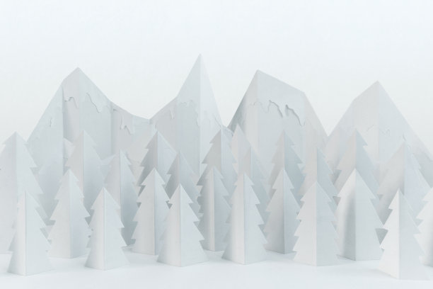 白色冬日纸景观图片下载