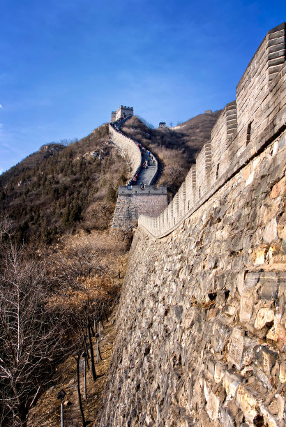 冬天的中国长城。八达岭地区。图片下载