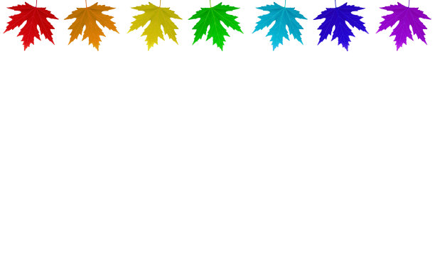孤立的彩虹颜色的叶子图片下载