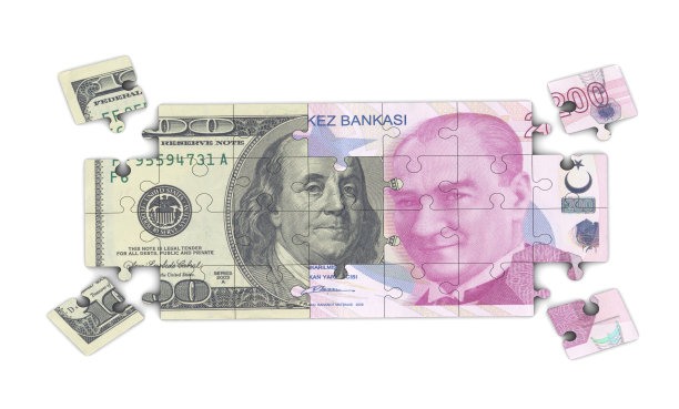 美元和土耳其里拉拼图图片下载