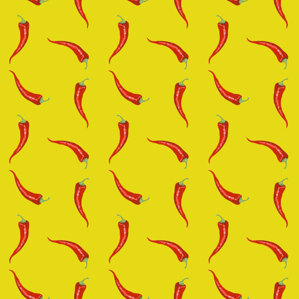 水彩无缝图案与红辣椒图片下载