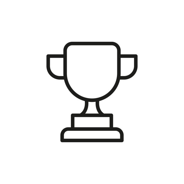 简洁的奖杯线条图标图片下载