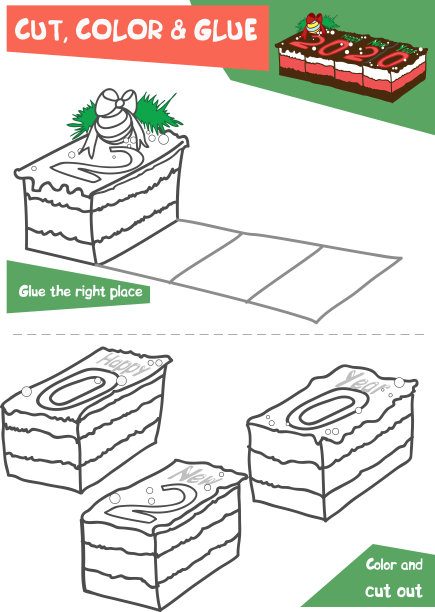 切，色，胶-圣诞蛋糕图片下载