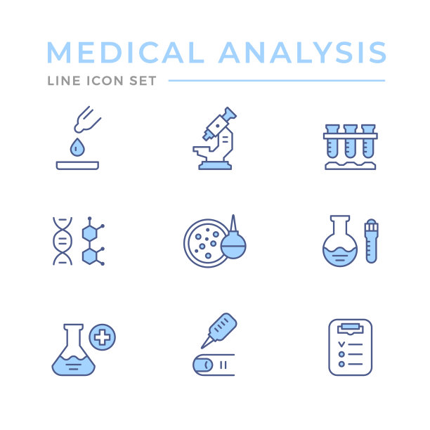 设置医学分析的颜色线图标图片下载