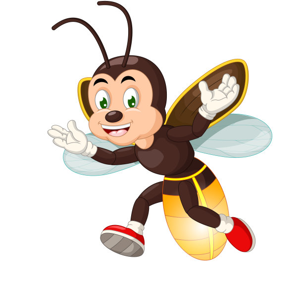 酷的棕色萤火虫卡通图片下载