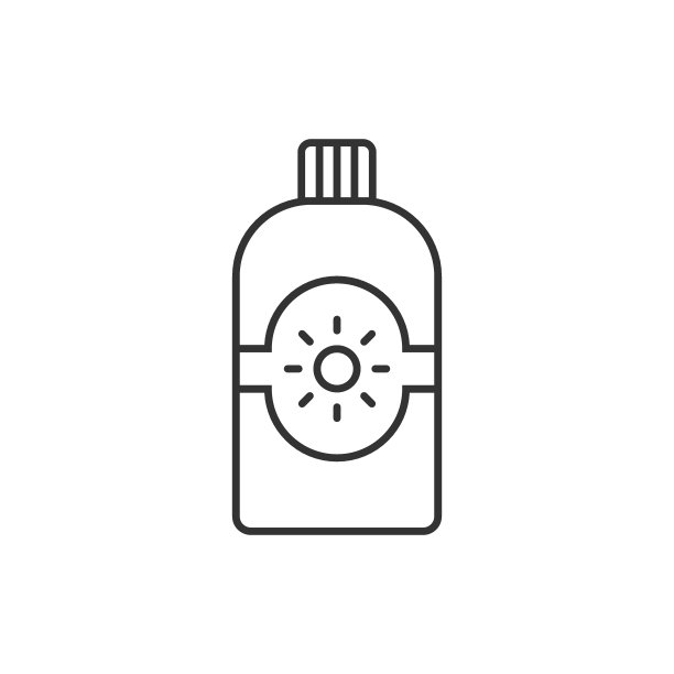 防晒图标在平坦的风格。防晒霜矢量插图在白色孤立的背景。防晒护理的经营理念。图片下载