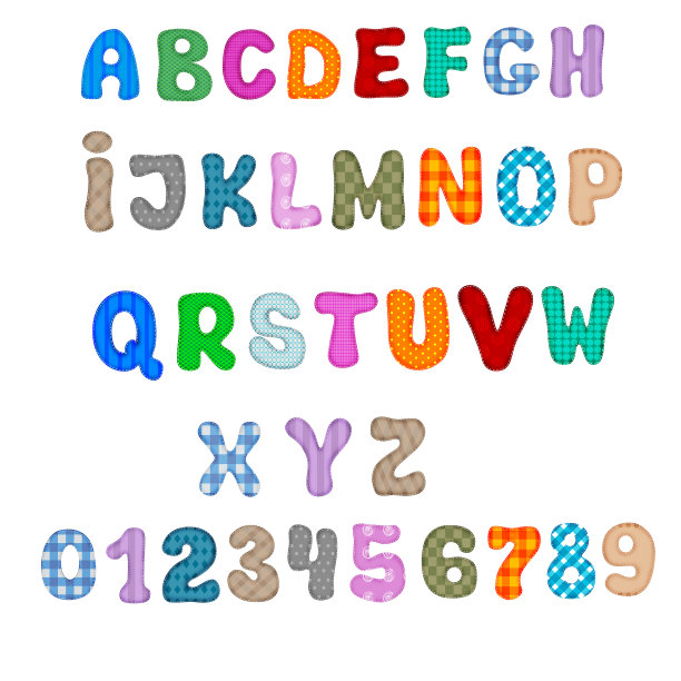 从缝合的破布中提取的字母图片下载