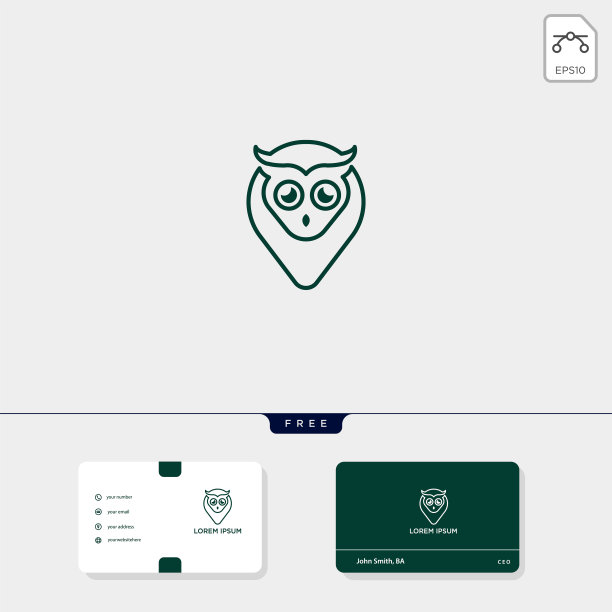 猫头鹰符号设计矢量设计插图图片下载