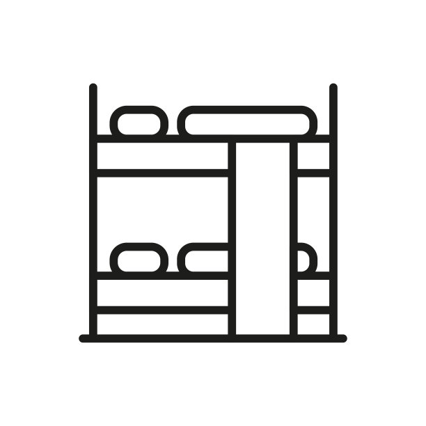 简单的床线图标。图片下载