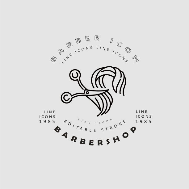 矢量图标和标志的理发店和美容院图片下载