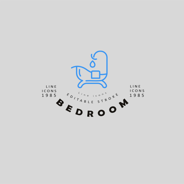 矢量图标和标志的浴室。可编辑大纲中风图片下载