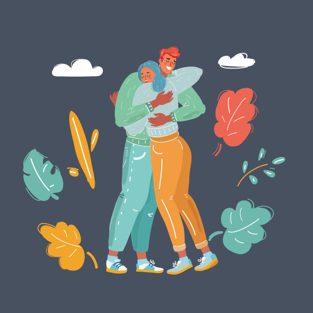 年轻女人和男人拥抱图片下载