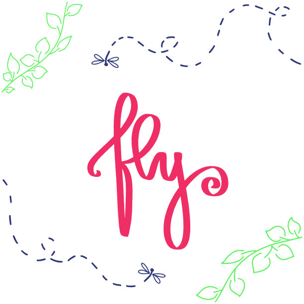 飞。励志女孩手写的引言，风格化的字母，排版。鼓舞人心的口号，标语，t恤印花，横幅，海报，明信片。励志智慧字与自然相框，蜻蜓。图片下载