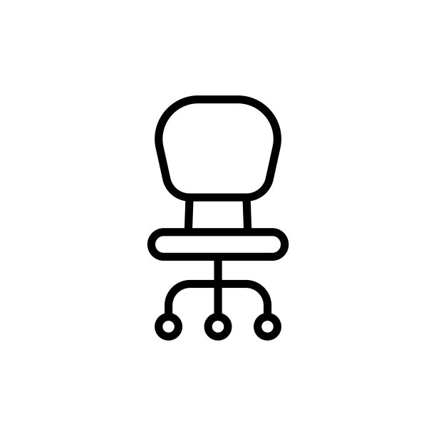 简单的办公椅线条图标。图片下载