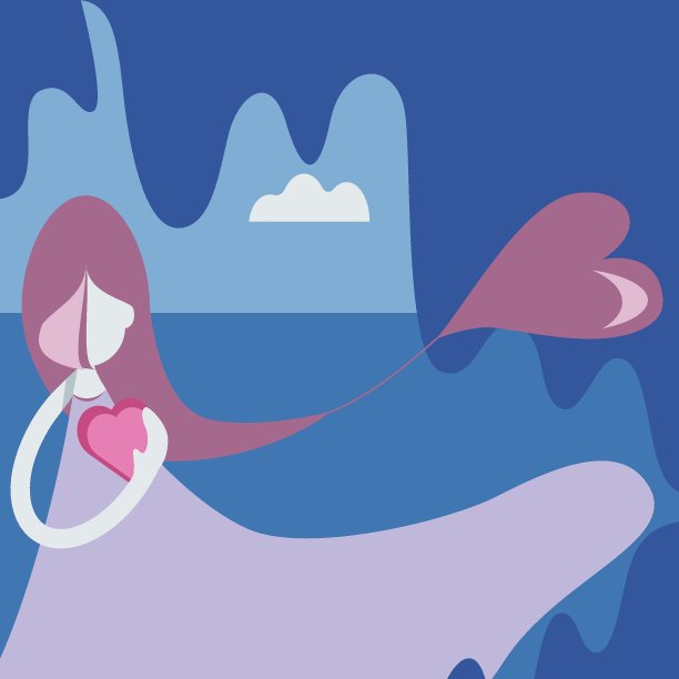 女人插图矢量图形情人节和爱情的概念图片下载