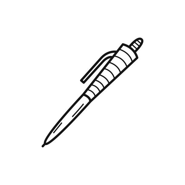 手绘笔孤立在一个白色。矢量插图。图片下载