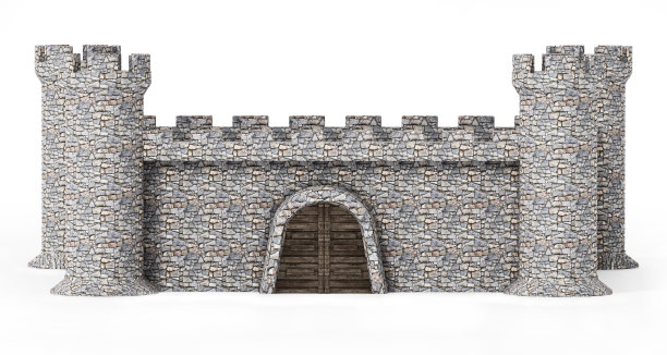 古堡孤立于白色之上图片下载