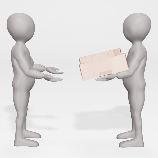 3D渲染与纸板盒的角色图片下载