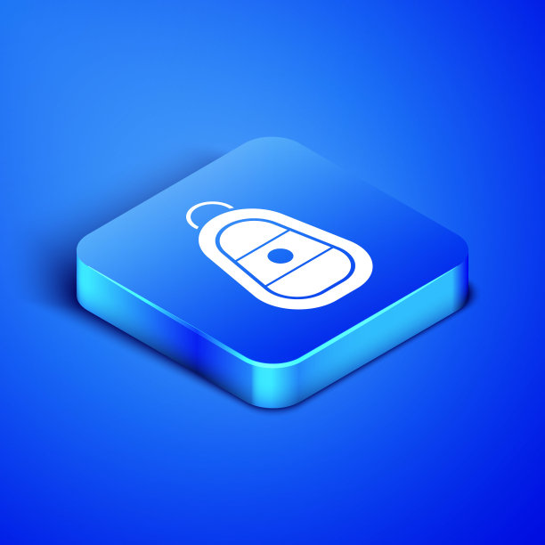 等距汽车键与远程图标隔离在蓝色背景。汽车钥匙和报警系统。蓝色方块按钮。矢量图图片下载